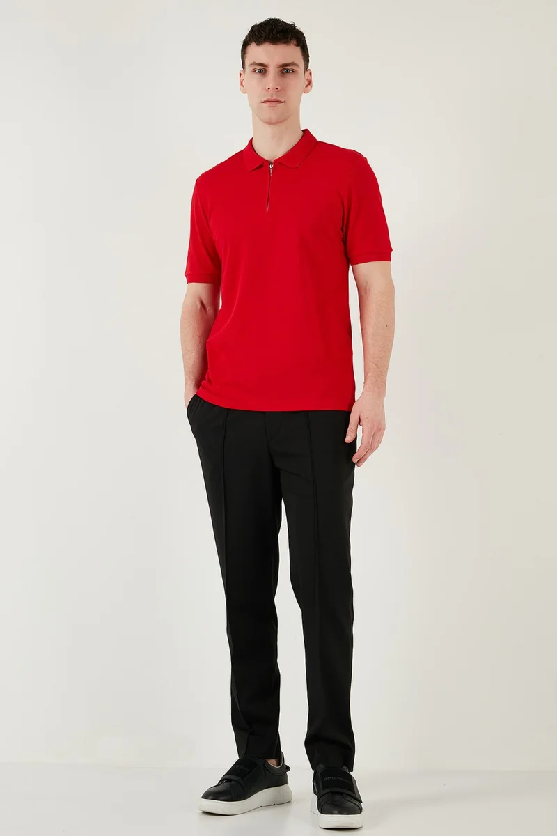 Buratti Cotton Regular Fit Half Zipper Polo Neck T Shirt Men's Polo Neck T Shirt 5903008