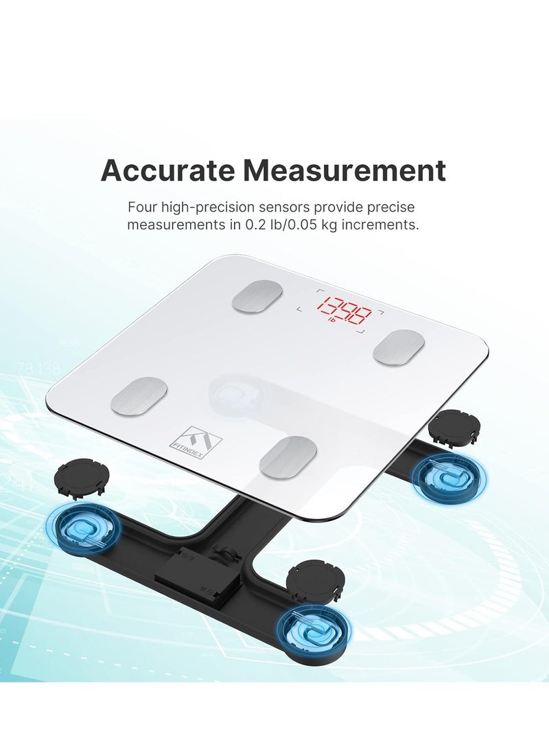 Weight Scale With Bluetooth, Digital Bathroom Scale With Bmi, Body Fat, Muscle Mass 14 Key Body Indicators - Image 2