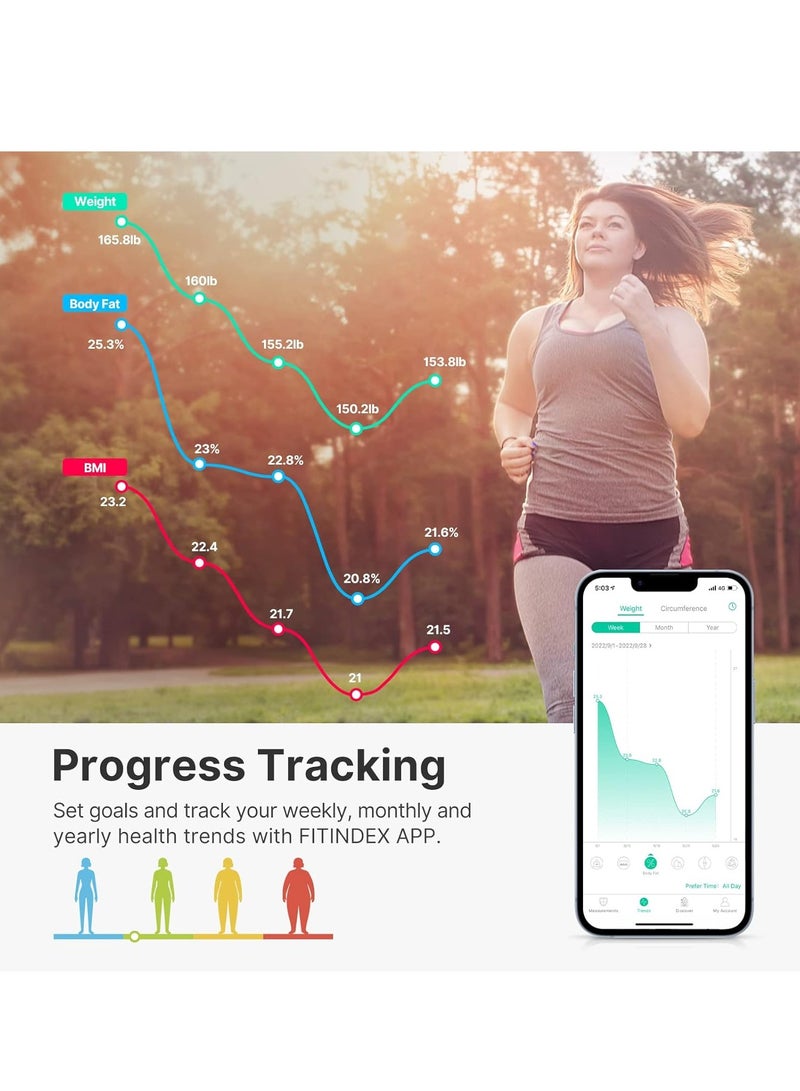 Weight Scale With Bluetooth, Digital Bathroom Scale With Bmi, Body Fat, Muscle Mass 14 Key Body Indicators - Image 3