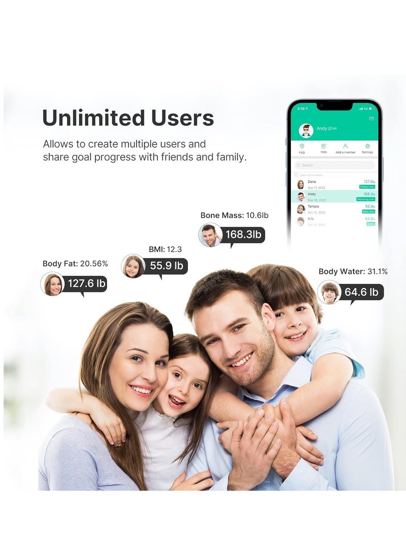 Weight Scale With Bluetooth, Digital Bathroom Scale With Bmi, Body Fat, Muscle Mass 14 Key Body Indicators - Image 5