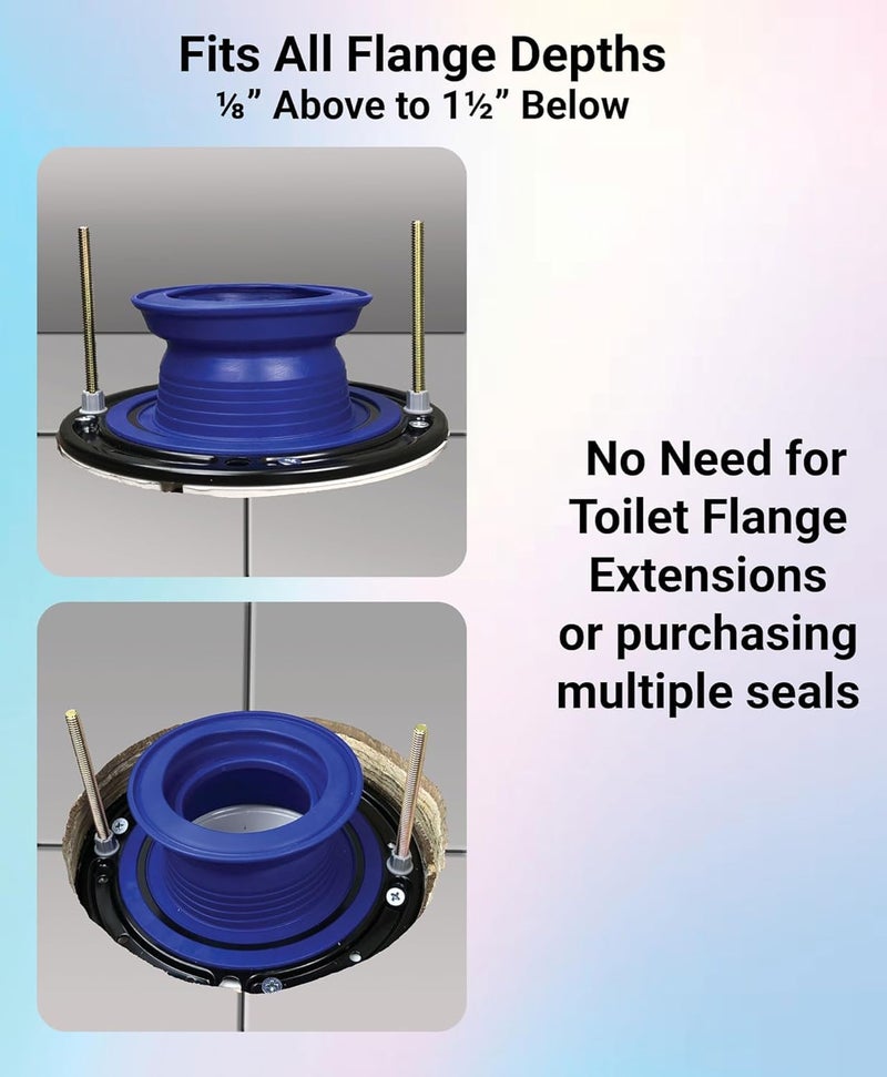 One-N-Done One N Done Toilet Flange Repair Kit - Toilet Kit For Low or Broken Toilet Flange. Toilet Wax Ring Replacement Kit W/Toilet Flange Extender Kit. No Wax Ring For Toilet Bowl Or Toilet Seal Required (1) - Image 5