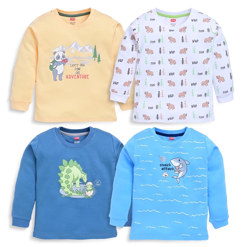 LuvLap Boys Cotton Cartoon Regular Fit T-Shirt Set - Multicolor (18 to 24 Months) - Image 1