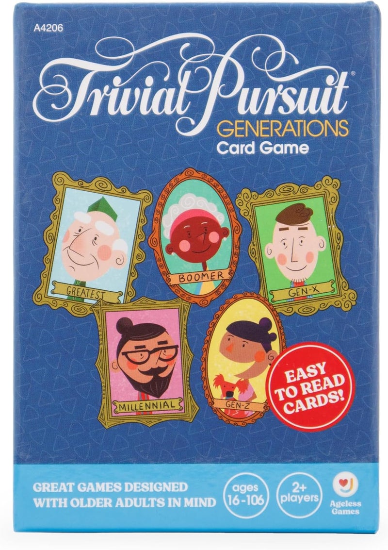 جوي فور أول ألعاب خالدة - توسعة Trivial Pursuit Generations - بطاقات أسئلة ترفيهية متعددة الأجيال جديدة - لعبة الحفلات المثالية للأصدقاء وجميع الأعمار - مثالية لأمسيات الألعاب والسفر - Image 2