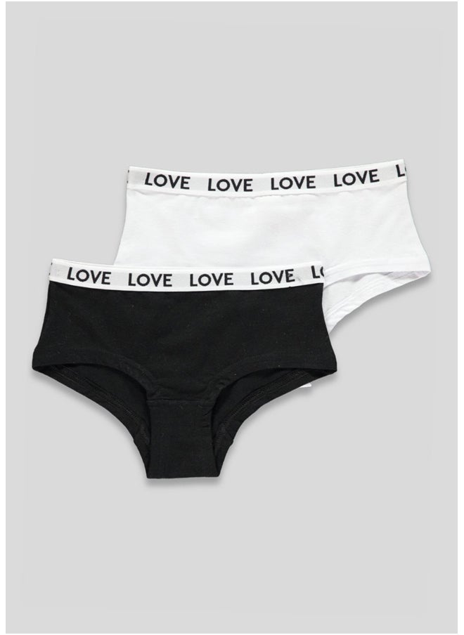 Matalan Girls 2 Pack Sports Boy Shorts 