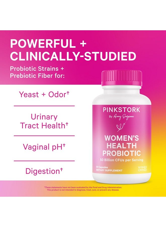 Pink Stork Women's Probiotics for Vaginal Health - 50 Billion CFUs, pH Balance, Urinary Tract, Gut Flora & Immune Health, Digestive Health - Vaginal Odor + Healthy Microbiome - 5 Strains - 30 Capsules - Image 2