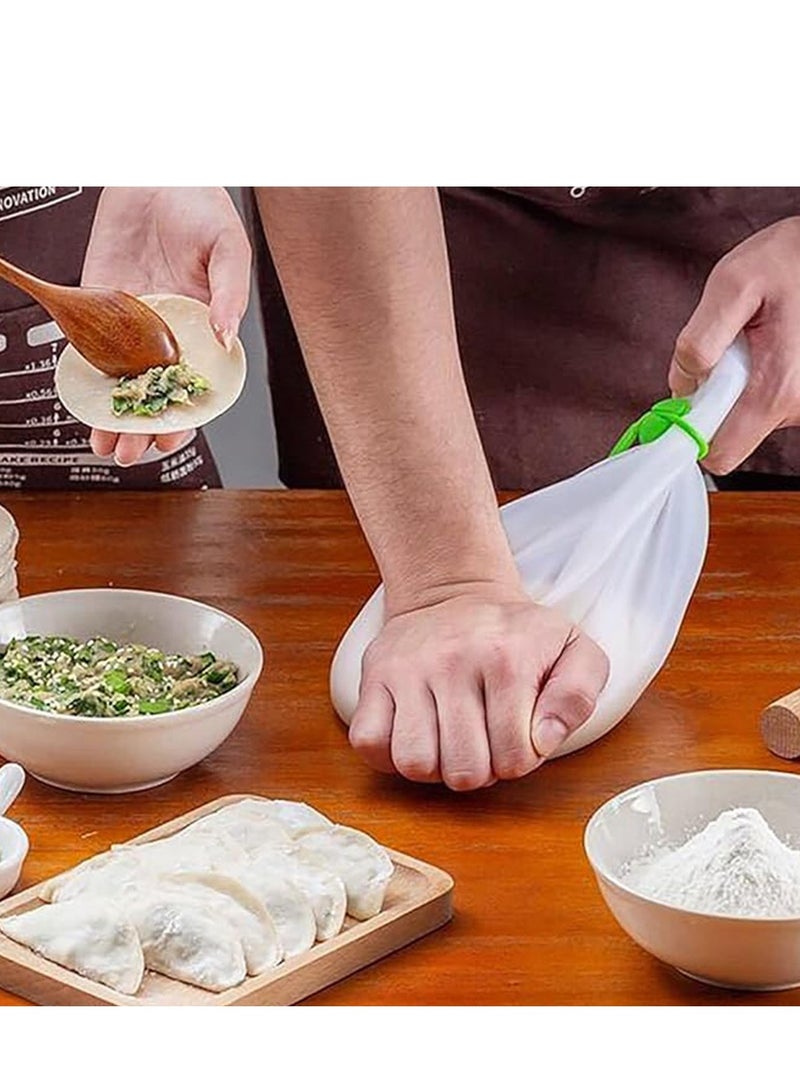 3 Piece Silicone Dough Bag, Reusable Kneading Dough Bag Thickened Dough Mixer Bag Improve Multifunctional Dough Mixer for Bread Making Cooking Tool Easy to Wash Flour Mixing Bag (8.26*12.2inch)  - Image 5