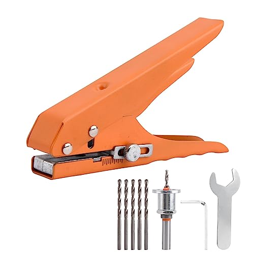 Tookie Hole Punch, 8mm Handheld Puncher Screw Cover Hole Punch Set with Countersink Drill & Wrench, Heavy Duty Hole Punch for Photo Paper PVC Cards Edgebanding(as Shown) - Image 1