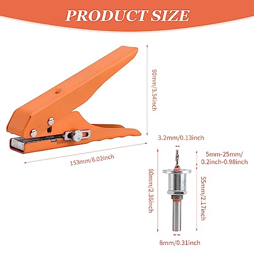 Tookie Hole Punch, 8mm Handheld Puncher Screw Cover Hole Punch Set with Countersink Drill & Wrench, Heavy Duty Hole Punch for Photo Paper PVC Cards Edgebanding(as Shown) - Image 4