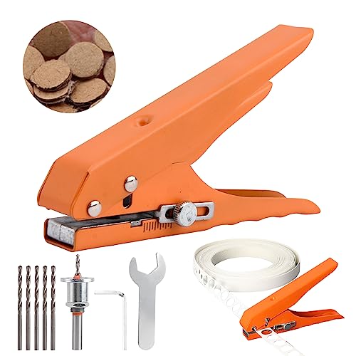 Tookie Hole Punch, 8mm Handheld Puncher Screw Cover Hole Punch Set with Countersink Drill & Wrench, Heavy Duty Hole Punch for Photo Paper PVC Cards Edgebanding(as Shown) - Image 2