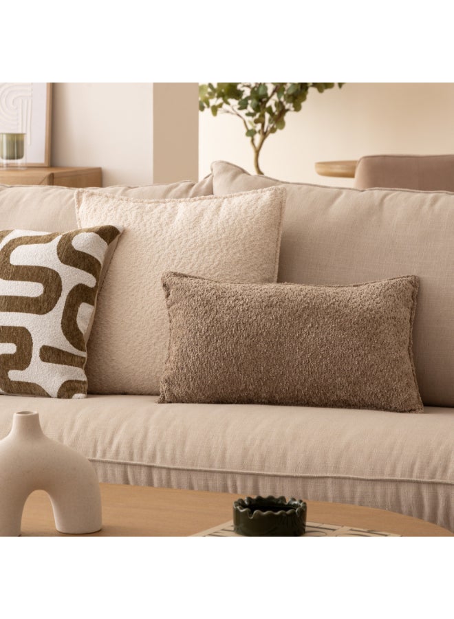 atmosphera Soana Bouclette Rectangular Shaped Cushion Beige 30 x 50cm 204404B - Image 5