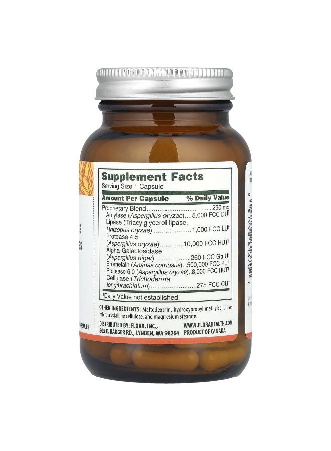 Flora, Daily Maintenance Digestive Enzymes, 60 Vegetarian Capsules (Packaging may vary) - Image 2