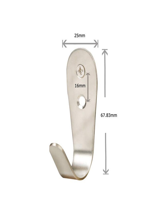 BTL Stainless Steel Door Hook - Wall Hook - Hook for Hanging Keys, Clothes, Towel | J Shape | Screws Included | Pack of 10 | BHK-3J - Image 3