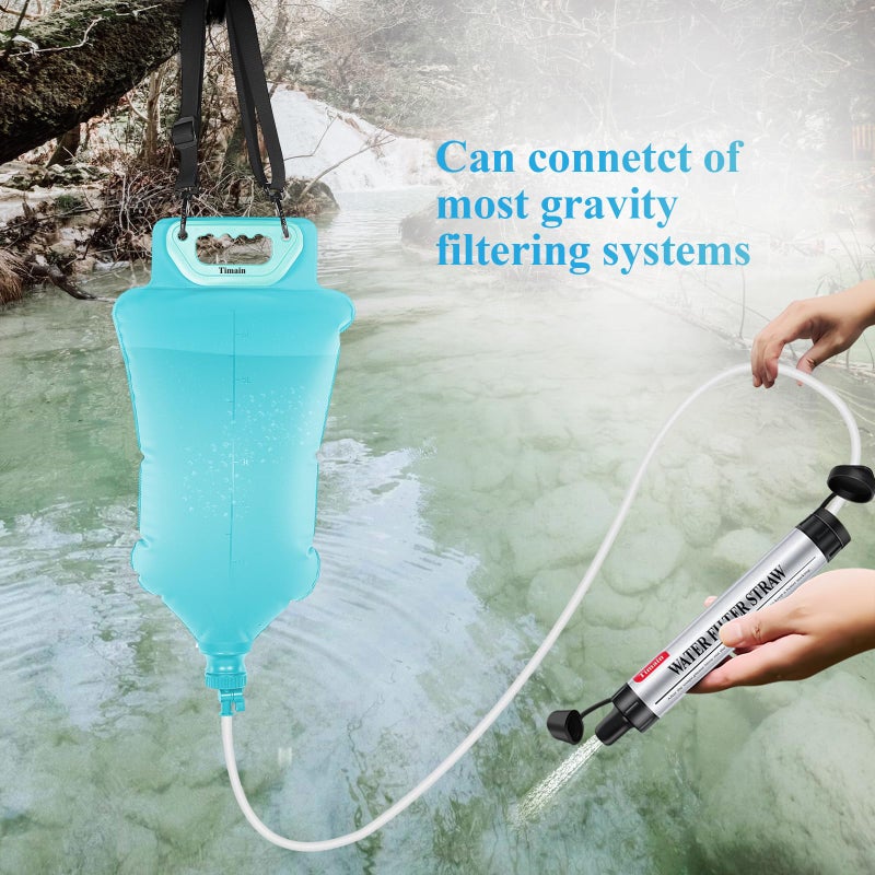 Timain 2 Pack Timain 4-Stage Filtration,High Flow Rate Water Filter Straw,Water Purifier Survival for Emergency Kits,Travel,Camping, Hiking,Fishing,Hunting (2) - Image 4
