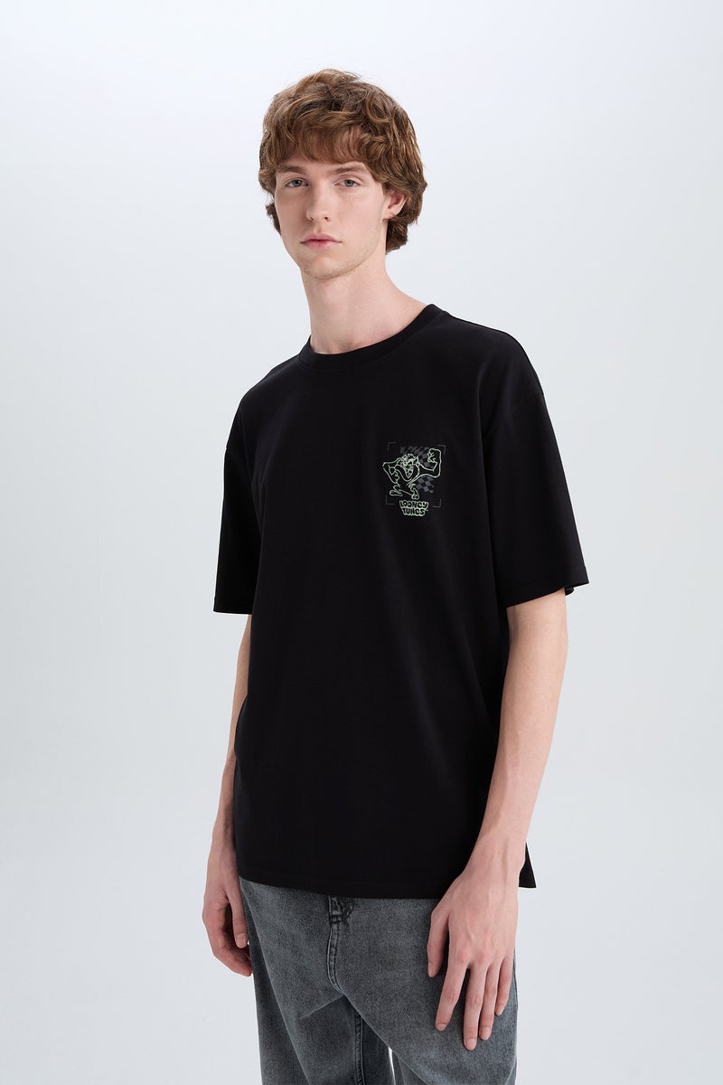 Man Boxy Fit Looney Tunes Licensed Crew Neck Printed T Shirt