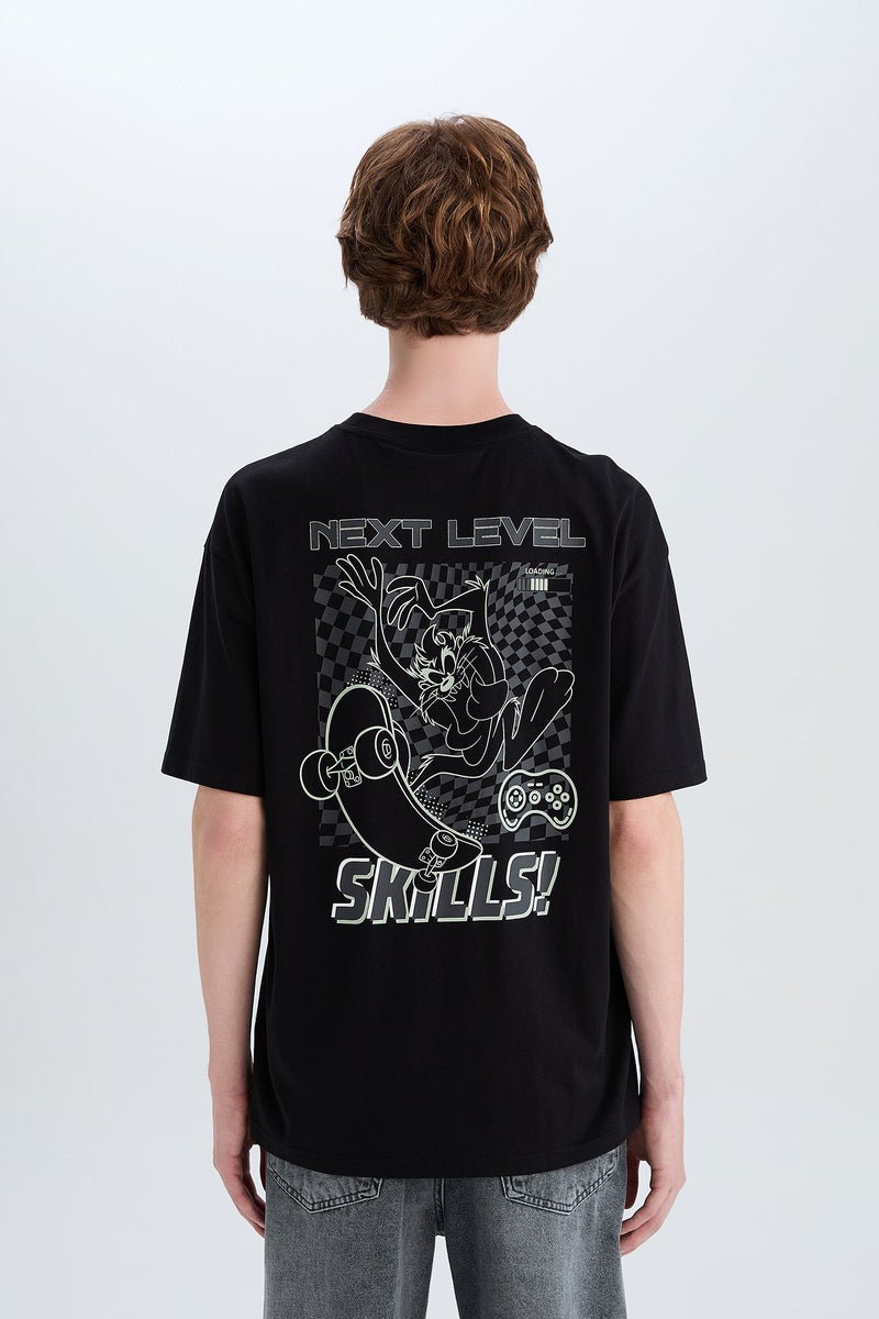 Man Boxy Fit Looney Tunes Licensed Crew Neck Printed T Shirt