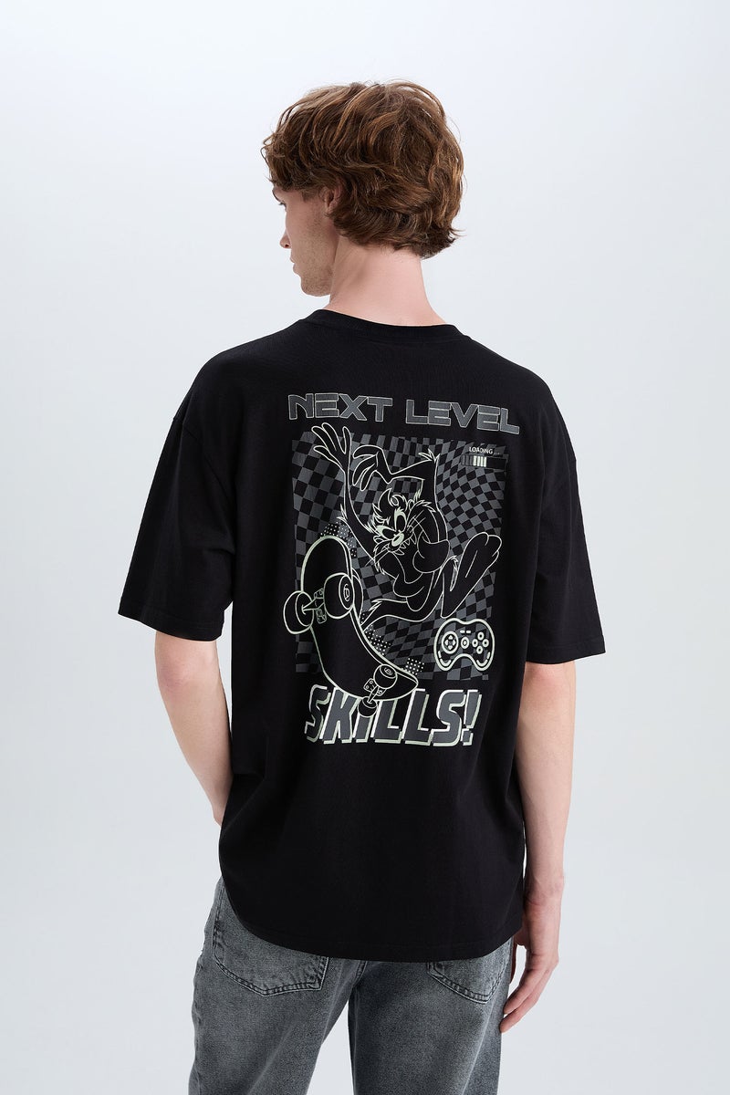 Man Boxy Fit Looney Tunes Licensed Crew Neck Printed T Shirt