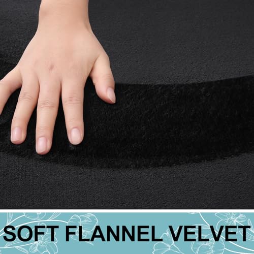 Smiry Memory Foam Toilet Rugs U-Shaped 24x20, Extra Soft Absorbent Non-Slip Contour Bathroom Rugs, Machine Washable Bath Mats for Toilet, Black - Image 4