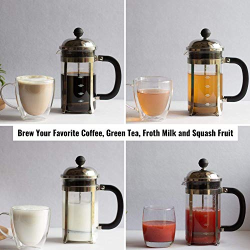 InstaCuppa French Press Coffee Maker with 4 Part Superior Filtration 600 ML, Stainless Steel - Image 5