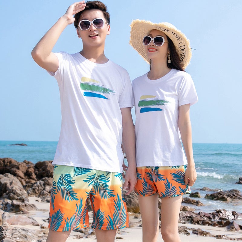 Beach Pants For Men, Spring Swimming Trunks, Water Park Beach Couple Vacation Suits, Loose Shorts For Women - Image 2