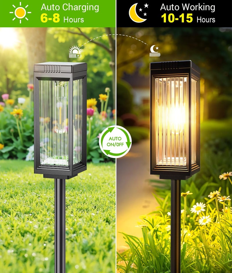 ELECLINK Solar Pathway Lights Outdoor, 8 Pack Upgraded Solar Lights Outdoor Waterproof, Bright Up to 15 Hrs Auto On/Off Garden Light for Yard Patio Lawn Path Walkway Driveway Outside Decor - Image 3