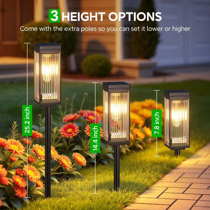 ELECLINK Solar Pathway Lights Outdoor, 8 Pack Upgraded Solar Lights Outdoor Waterproof, Bright Up to 15 Hrs Auto On/Off Garden Light for Yard Patio Lawn Path Walkway Driveway Outside Decor - Image 4