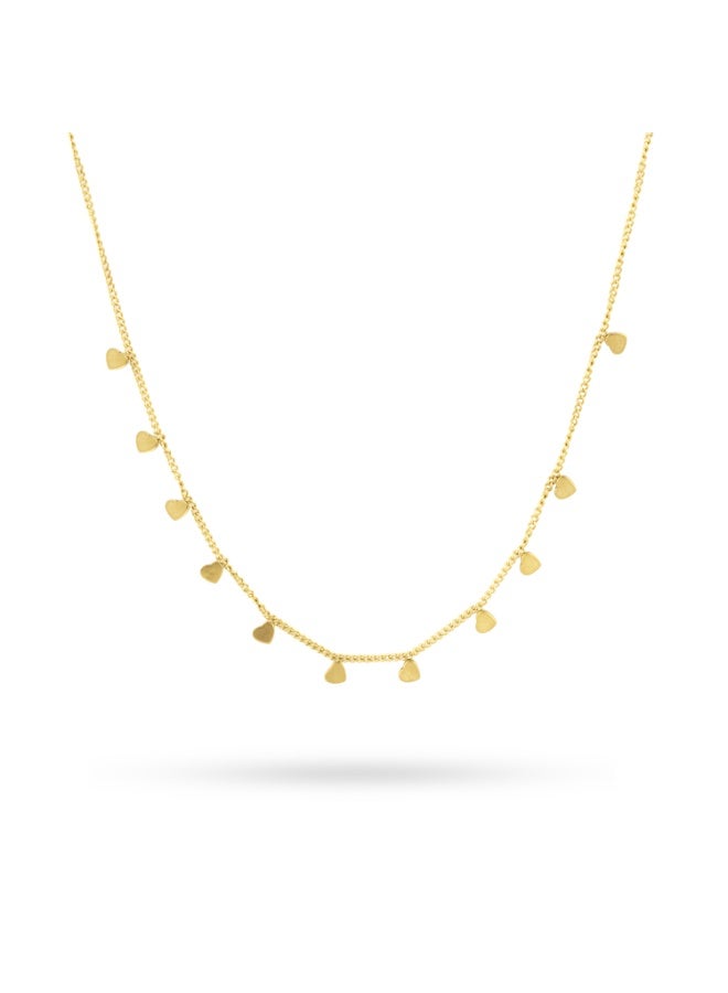 Palmonas 18K Gold Tone Plated Mini Heart Trail Charm Necklace For Women - Waterproof & Anti-Tarnish - Image 1