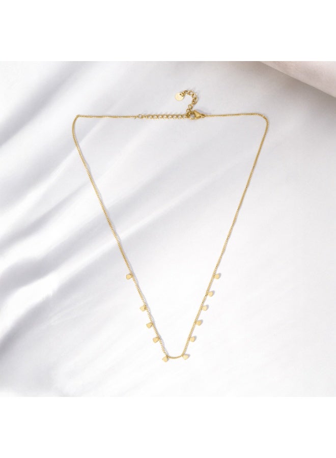 Palmonas 18K Gold Tone Plated Mini Heart Trail Charm Necklace For Women - Waterproof & Anti-Tarnish - Image 2