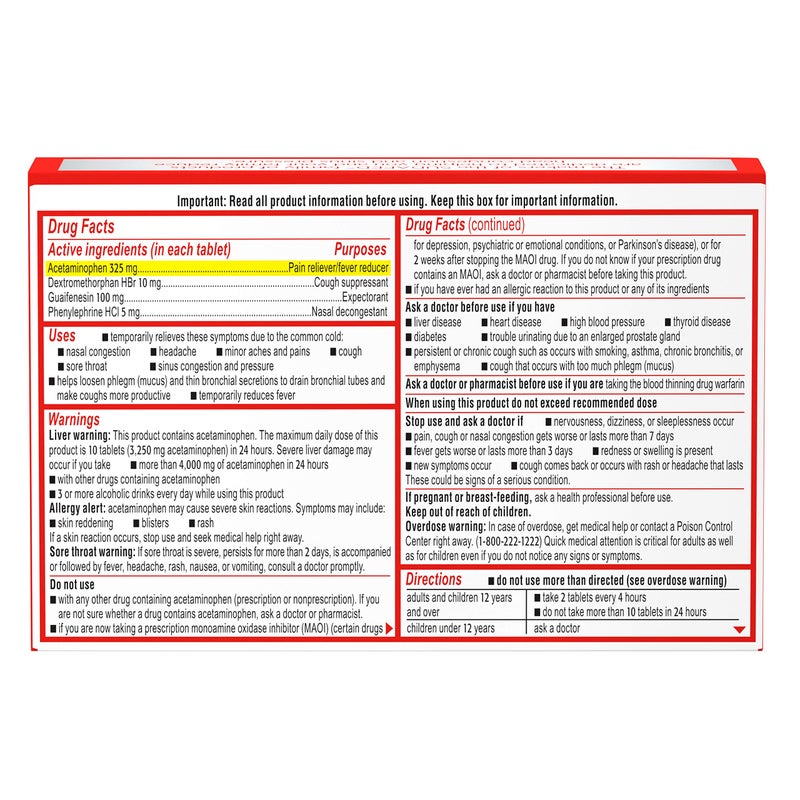 Johnson & Johnson Sudafed PE Head Congestion + Flu Severe Decongestant Tablets for Adults, 24 ct - Image 5