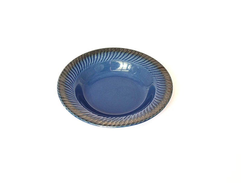 Yourowndcor Yourowndcor Premium Glossy Ceramic HandPainted Deep Snacks Plate Studio Blue Art Pasta Plate Size 7 inch Microwave Safe Oven Safe Set of 4 Plates 4  - Image 2