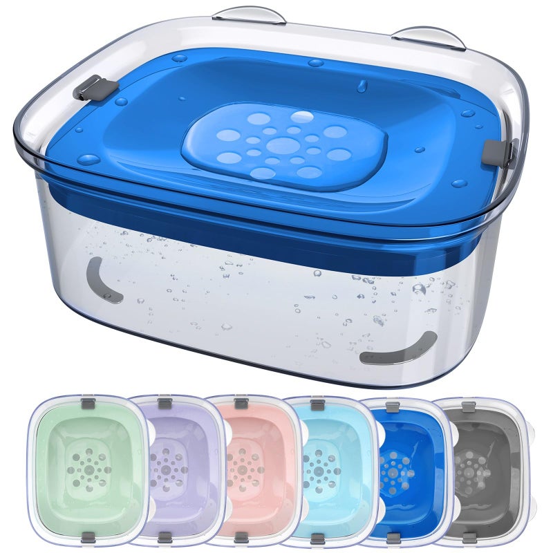 AONKEY 3L Dog Water Bowl No Spill 101oz Large Spill Proof Dog Bowl Reduce Refill Anti Splash No Mess Dispenser Dripless Slow Drinking Water Bowl for Sloppy Messy Drinkers Navy Blue - Image 2