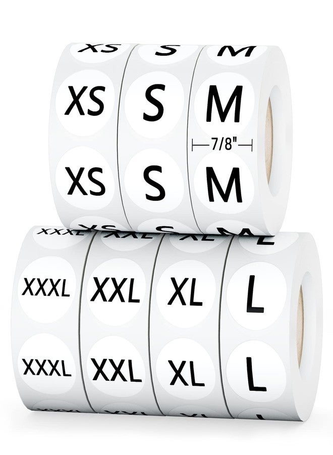 Printholic 3500 PCS Clothing Size Stickers Labels 7/8" Round Self Adhesive Size Stickers for Clothing T Shirts Retail, 7 Sizes (XS, S, M, L, XL, XXL, XXXL) - Image 1