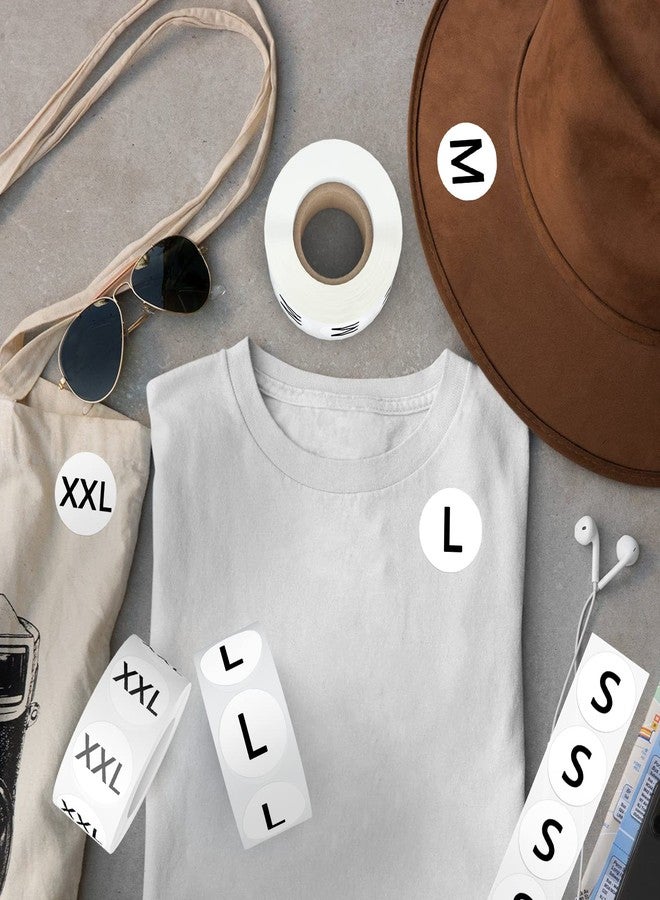 Printholic 3500 PCS Clothing Size Stickers Labels 7/8" Round Self Adhesive Size Stickers for Clothing T Shirts Retail, 7 Sizes (XS, S, M, L, XL, XXL, XXXL) - Image 3