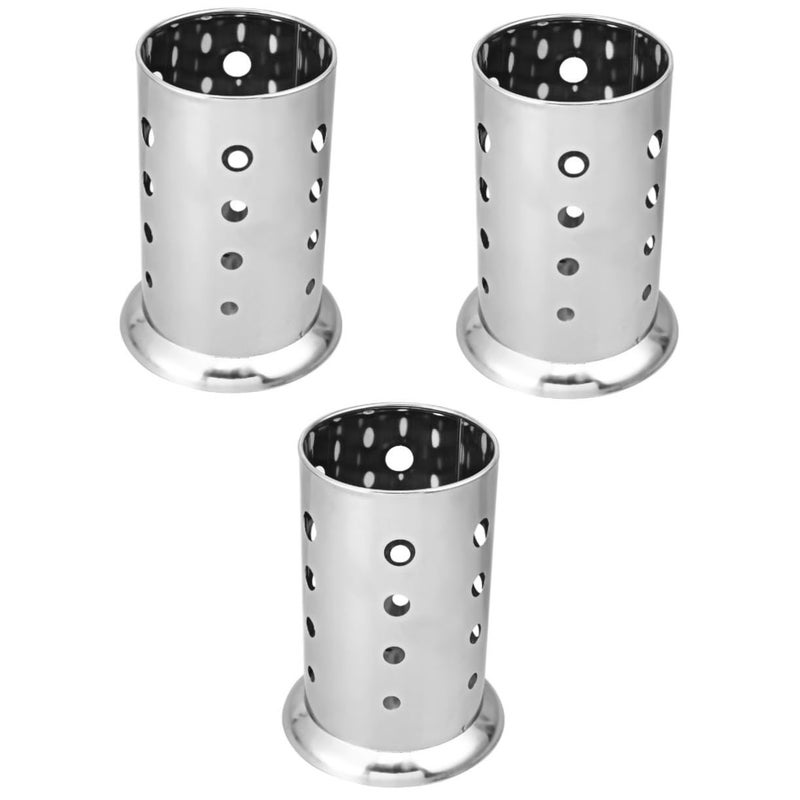 Kitchen Round Drain Storage Box Chopsticks Utensil Holder Cutlery Drainer For Easy Cleanup White - Image 2