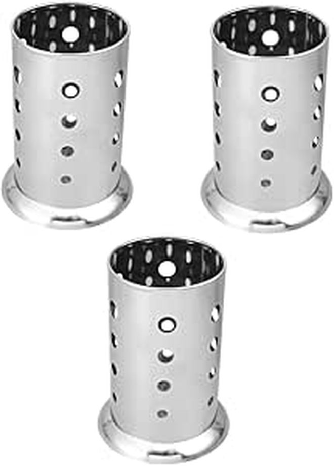 Kitchen Round Drain Storage Box Chopsticks Utensil Holder Cutlery Drainer For Easy Cleanup White - Image 1