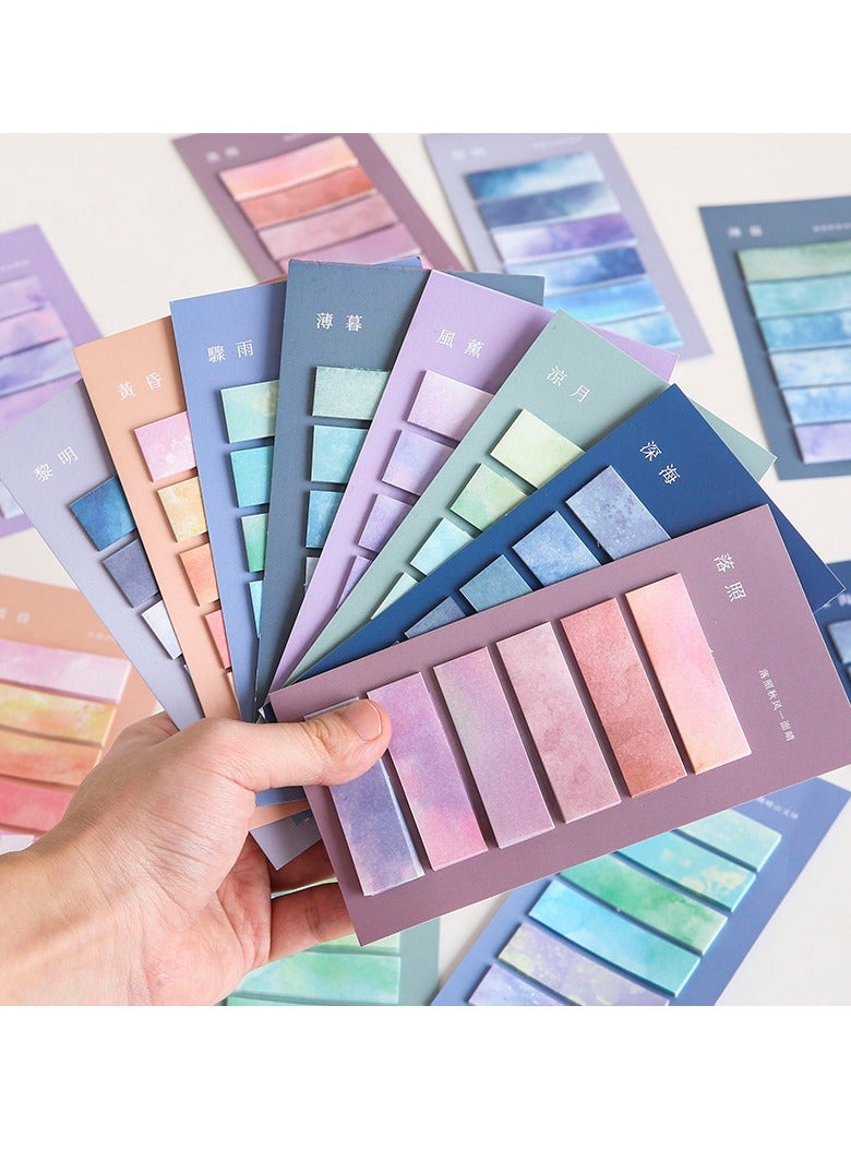 960 Sheets Landscape Sticky Tabs, Pastel Strip Index Tabs for Annotating Books, Writable Multi Color Book Tabs for Page Markers, Repositionable Memo Stickers for Folders and Monitors - Image 4