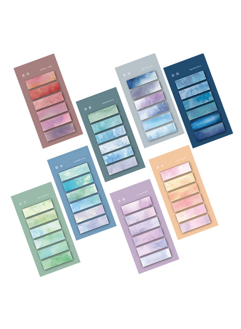 960 Sheets Landscape Sticky Tabs, Pastel Strip Index Tabs for Annotating Books, Writable Multi Color Book Tabs for Page Markers, Repositionable Memo Stickers for Folders and Monitors - Image 1