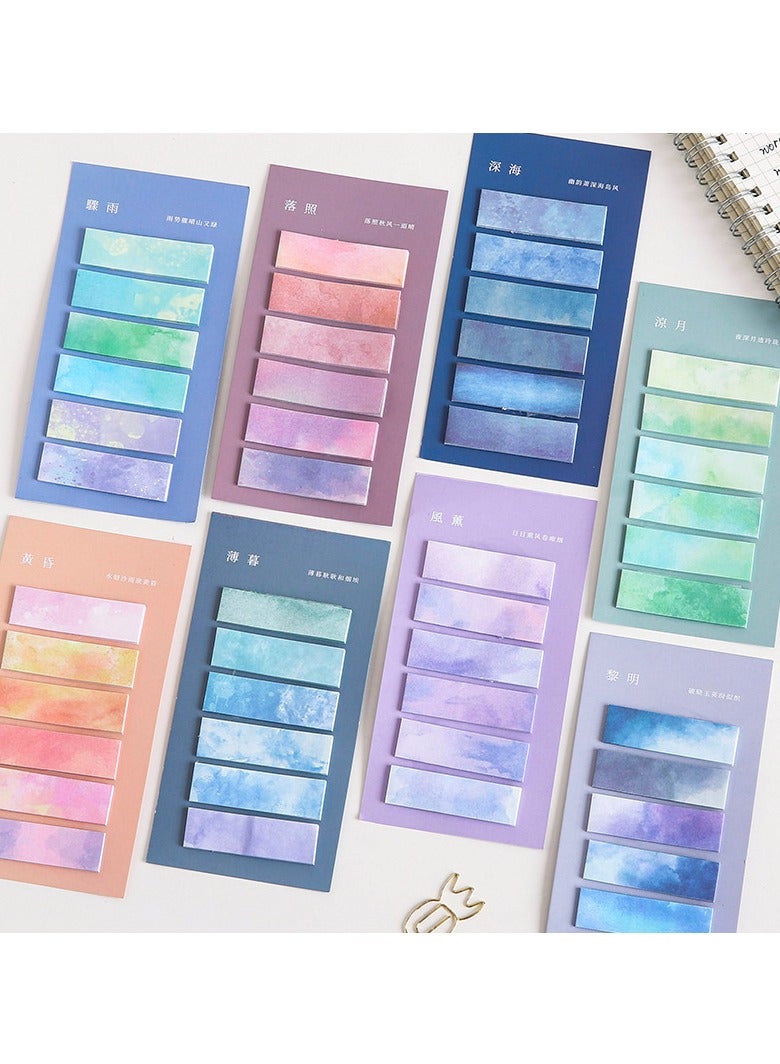 960 Sheets Landscape Sticky Tabs, Pastel Strip Index Tabs for Annotating Books, Writable Multi Color Book Tabs for Page Markers, Repositionable Memo Stickers for Folders and Monitors - Image 3