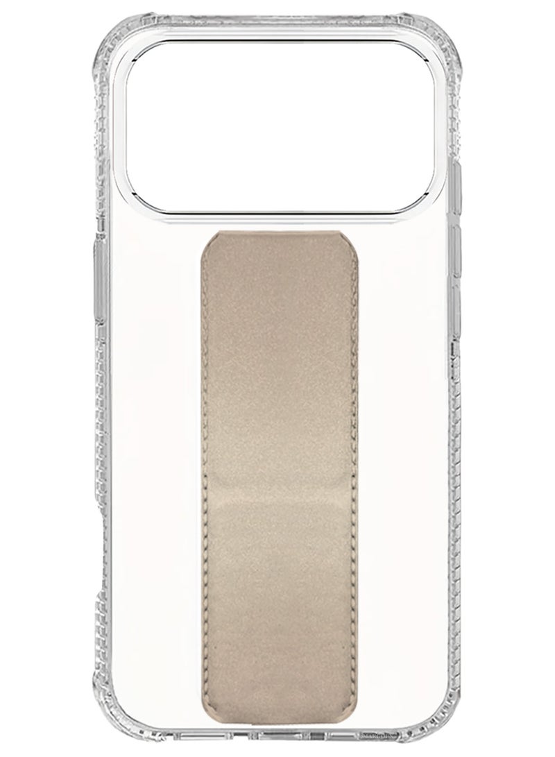 CATANES 2 Packs Finger Grip Clear Case Cover for iPhone 17 Pro Max - Kickstand Car Magnetic Holder Multi-function Protective Two-in-one Case with Privacy Screen Protector - Golden - Image 2