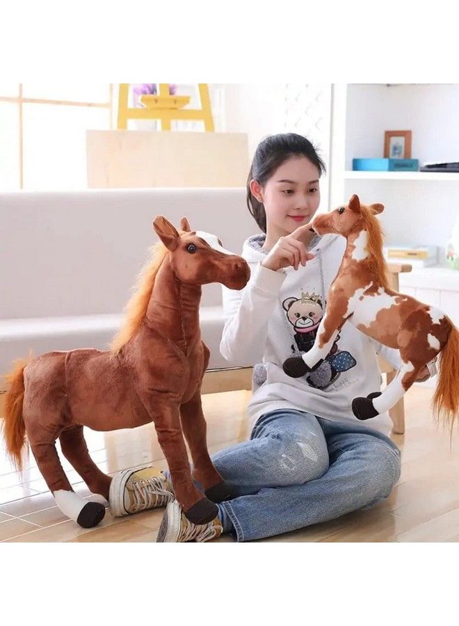 Tickles لعبة حصان محشوة ناعمة للأطفال (الحجم: 30 سم اللون: بني وأبيض) - Image 5