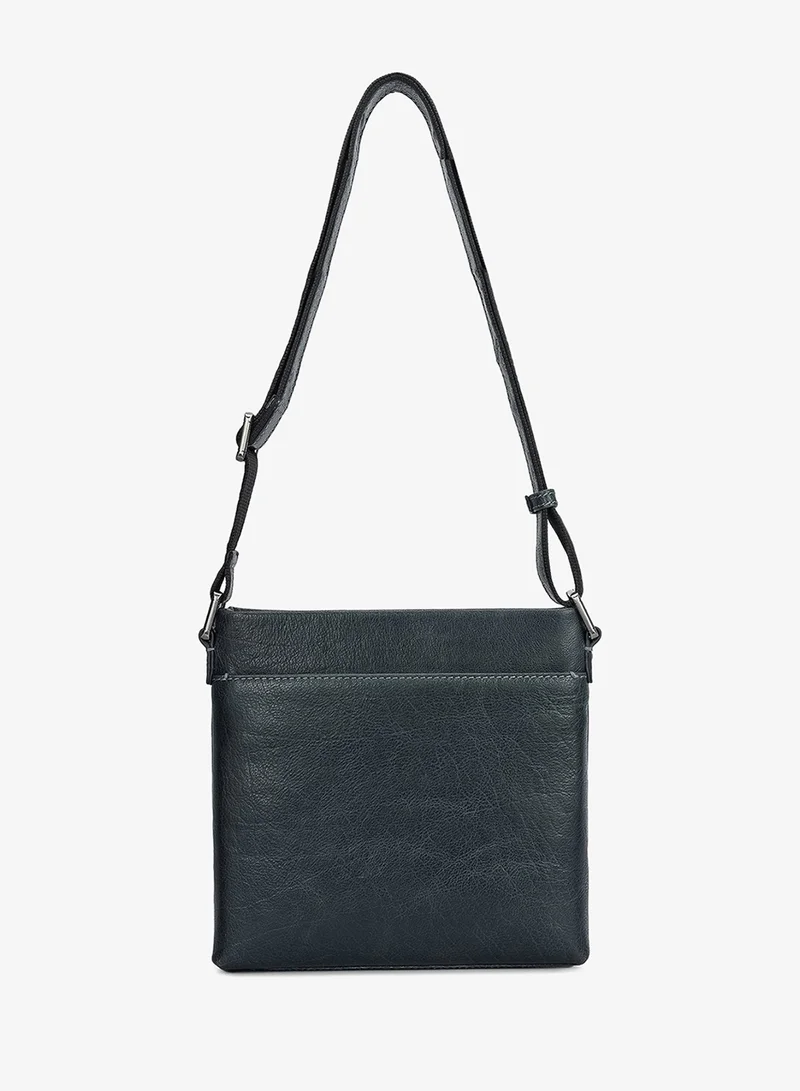 Da Milano Navy Da Milano Men's Genuine Leather Crossbody Handbag with Zip Closure - Navy (SB-0064) for Men | Best Price UAE