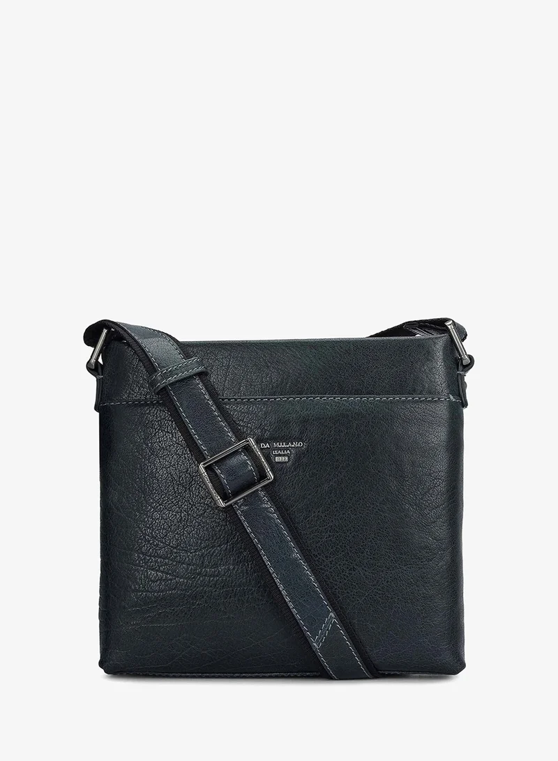 Elephant Pattern Leather Men Sling - Navy