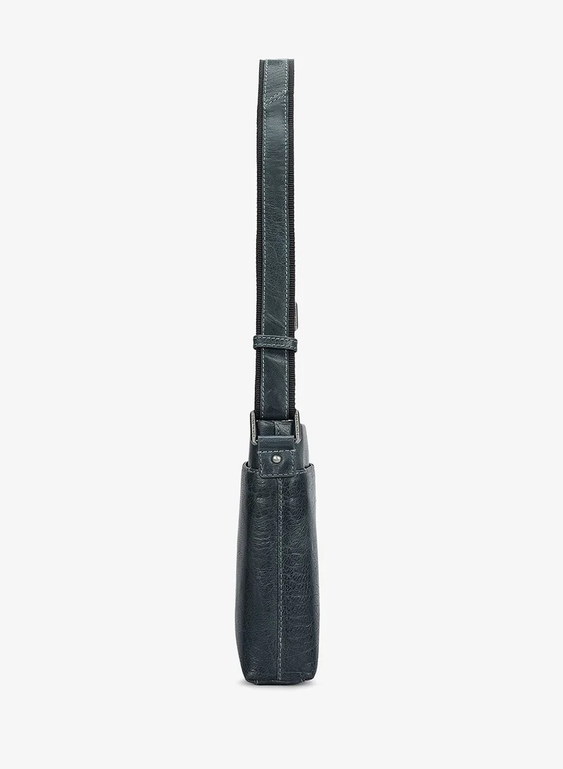 Da Milano Navy Da Milano Men's Genuine Leather Crossbody Handbag with Zip Closure - Navy (SB-0064) for Men | Best Price UAE