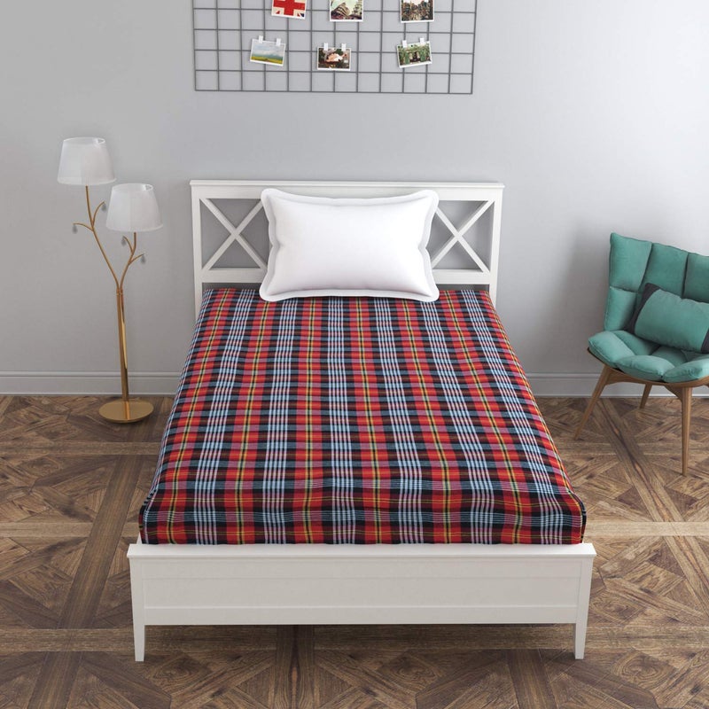 Shri Anand Creations Shri Anand Creations Cotton Mattress CoverProtector with Zip for Single Bed Multicolour 72x36x5 inches  - Image 1