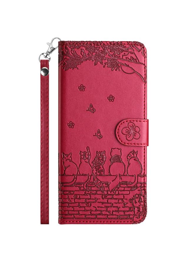 اس-توب جراب لهاتف Samsung Galaxy A51 مصنوع من الجلد بنقشة قطة مع حبل تعليق - Image 2