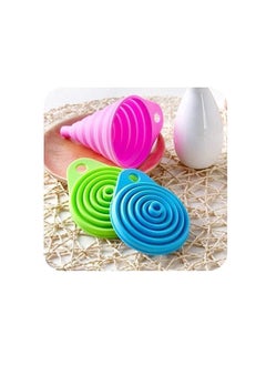 Generic 3 folding cones - made of food-safe silicone for smooth transfer of liquids and powders-ideal for cooking in the kitchen and outdoor camping, various colors-from Rana store  - Image 1