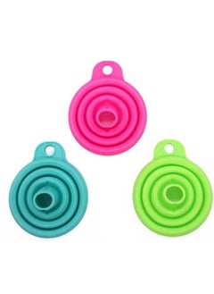 Generic 3 folding cones - made of food-safe silicone for smooth transfer of liquids and powders-ideal for cooking in the kitchen and outdoor camping, various colors-from Rana store  - Image 3