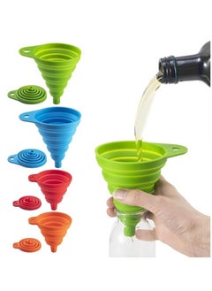 Generic 3 folding cones - made of food-safe silicone for smooth transfer of liquids and powders-ideal for cooking in the kitchen and outdoor camping, various colors-from Rana store  - Image 2