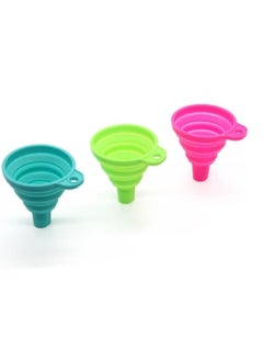 Generic 3 folding cones - made of food-safe silicone for smooth transfer of liquids and powders-ideal for cooking in the kitchen and outdoor camping, various colors-from Rana store  - Image 4
