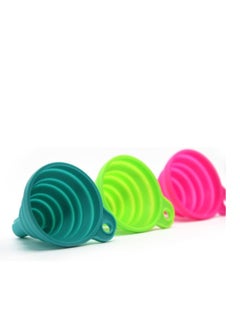 Generic 3 folding cones - made of food-safe silicone for smooth transfer of liquids and powders-ideal for cooking in the kitchen and outdoor camping, various colors-from Rana store  - Image 5