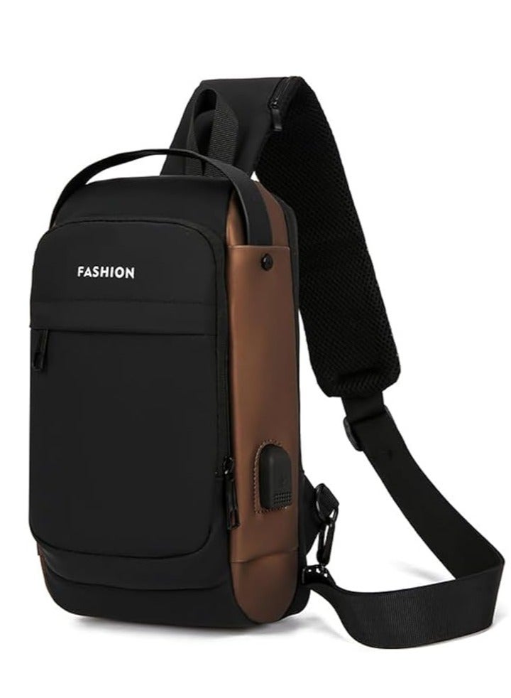 FASHION Shoulder bag, crossbody bag for men, waterproof and anti-theft, with USB charging, - Image 1